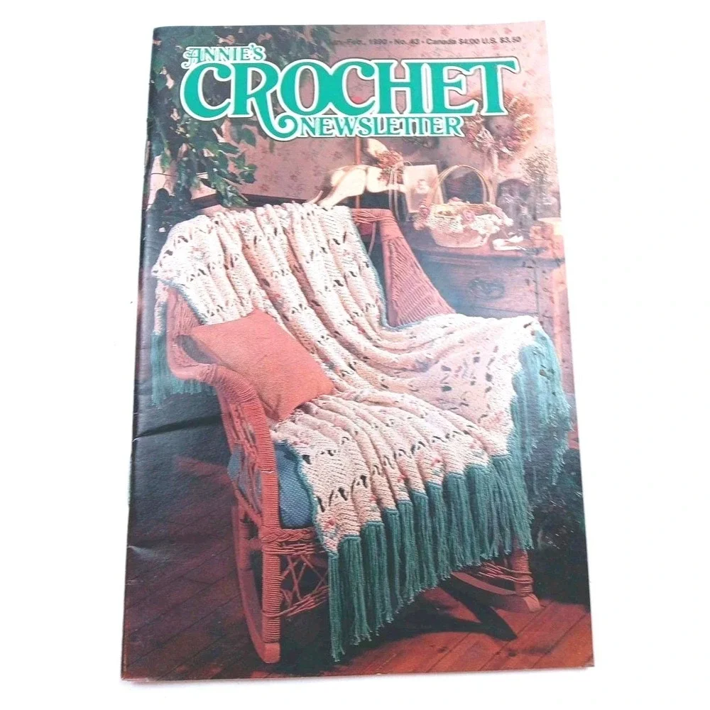 Lot of 6 Annies Crochet Newsletter Mags 1988.89, 90.Knit Crochet/Sewing/Patterns